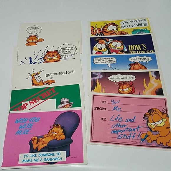 10 Garfield postcards